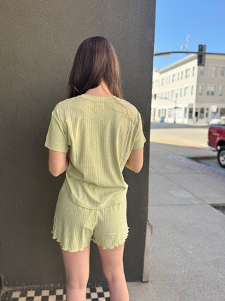 Melon Ribbed Shorts