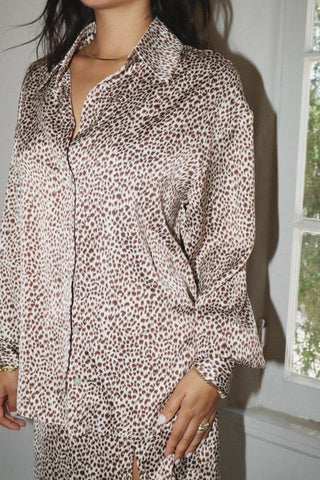 Cheetah-licious Satin Blouse