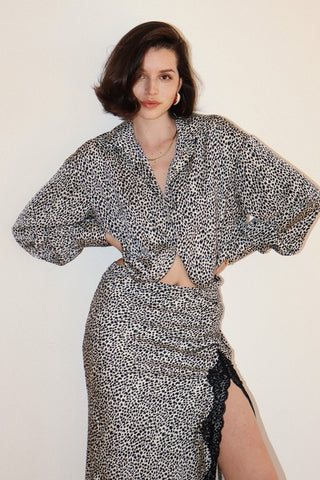 Cheetah-licious Satin Blouse