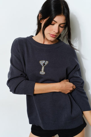 Sora Martini Beaded Sweater