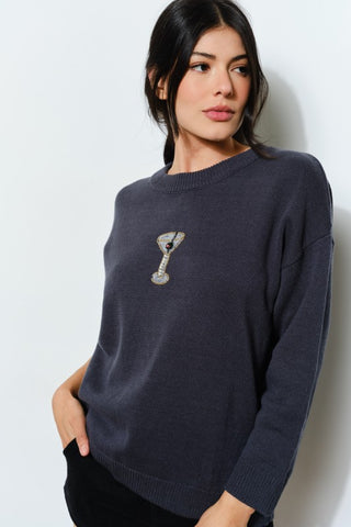 Sora Martini Beaded Sweater