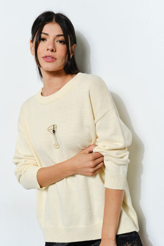 Sora Martini Beaded Sweater