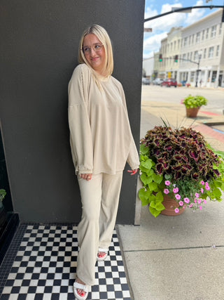 Velvety Striped Pants