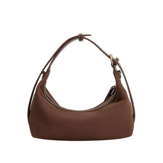 Lilith Brown Suede Top Handle Bag