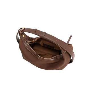 Lilith Brown Suede Top Handle Bag