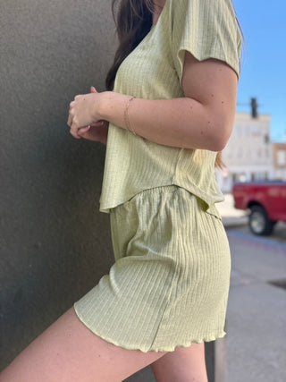 Melon Ribbed Shorts
