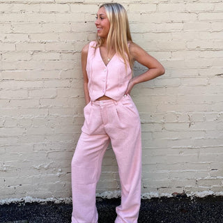 Pink Tweed Vest