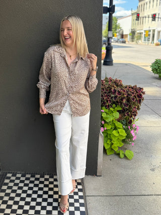 Cheetah-licious Satin Blouse