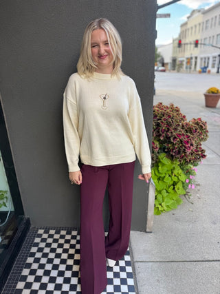 Sora Martini Beaded Sweater