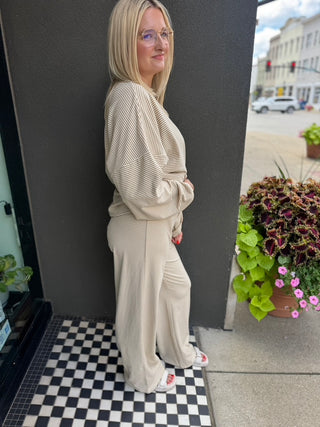 Velvety Striped Pants