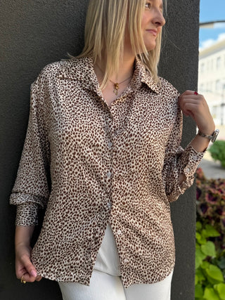 Cheetah-licious Satin Blouse