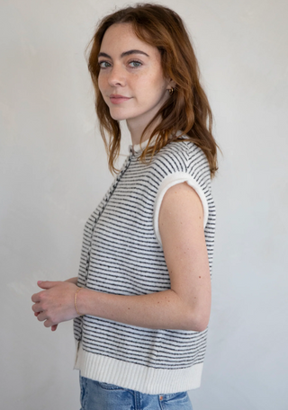 Striped Sleeveless Piper Cardigan