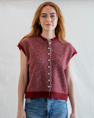Striped Sleeveless Piper Cardigan
