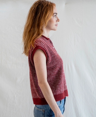 Striped Sleeveless Piper Cardigan