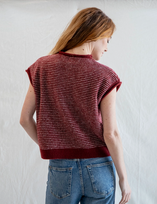 Striped Sleeveless Piper Cardigan