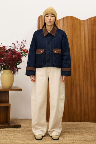 Chestnut Corduroy Denim Jacket