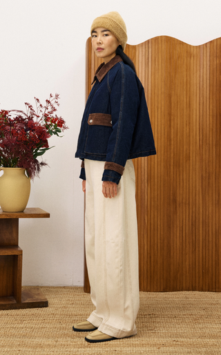 Chestnut Corduroy Denim Jacket