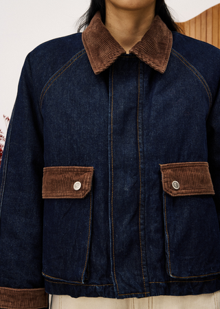 Chestnut Corduroy Denim Jacket