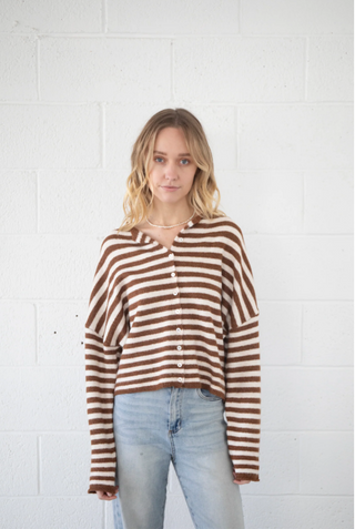 Bold Striped Piper Cardi
