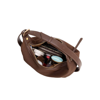 Lilith Brown Suede Top Handle Bag