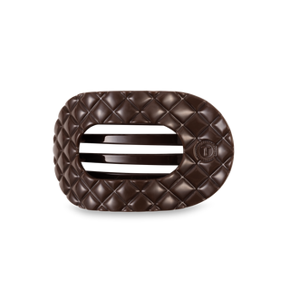 Quilted Round Flat Hair Clip - Medium