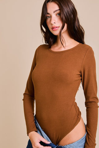 Brown Long Sleeve Bodysuit