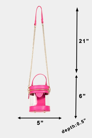Clear Faux Leather Bucket Bag