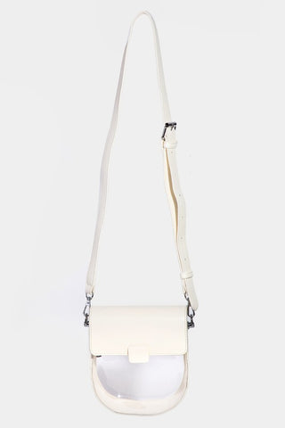 Clear Faux Leather Crossbody Bag