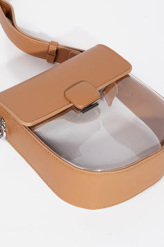 Clear Faux Leather Crossbody Bag
