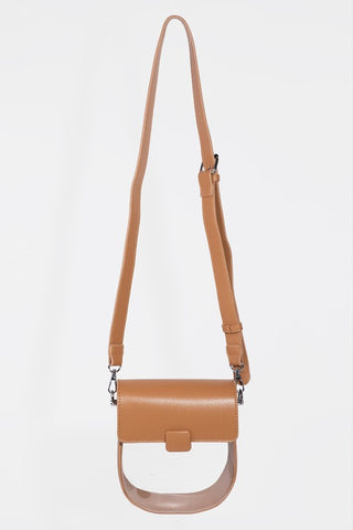 Clear Faux Leather Crossbody Bag