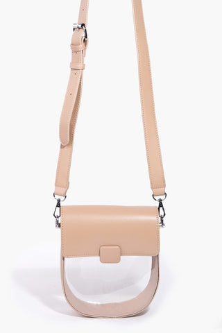 Clear Faux Leather Crossbody Bag