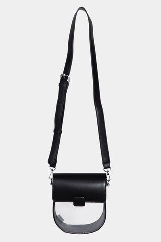 Clear Faux Leather Crossbody Bag