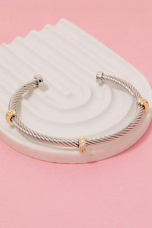 Two Tone Rope Cuff Bracelet