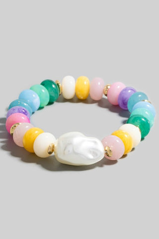 Oblong Pearl Beaded Bracelet