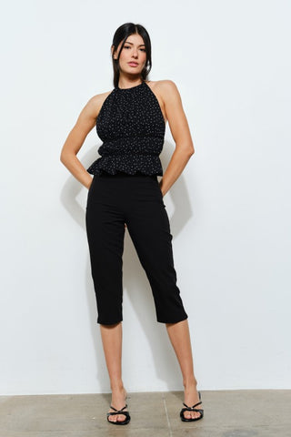 Dotted Halter Blouse