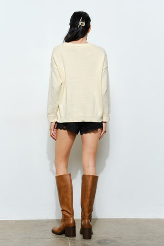 Sora Martini Beaded Sweater