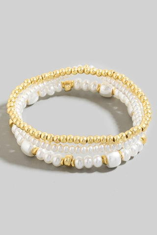 Pearl Beaded Bracelet Set