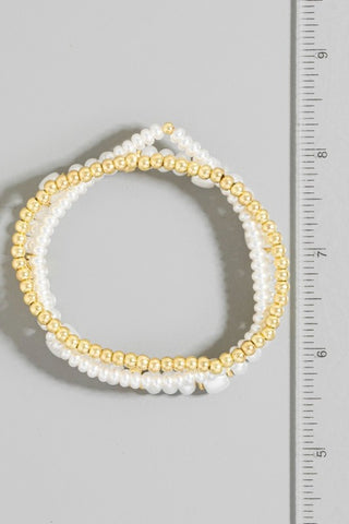 Pearl Beaded Bracelet Set