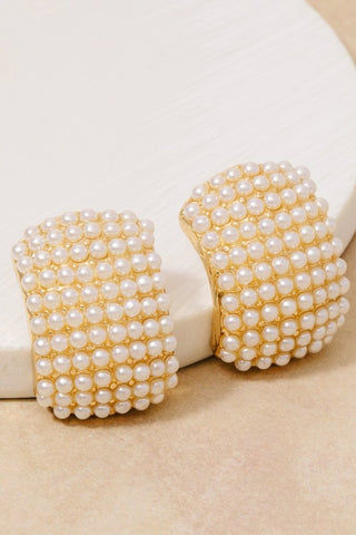 Pearl Pave Stud Earring