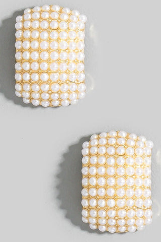 Pearl Pave Stud Earring