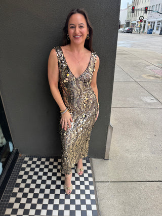 Golden Vision Sequin Dress