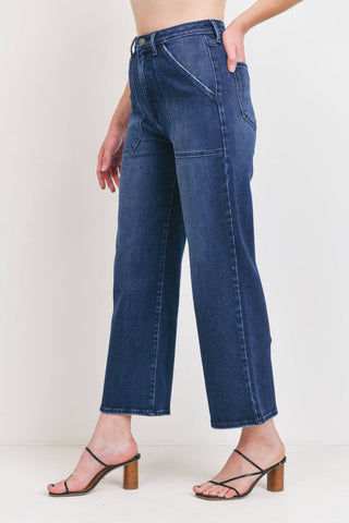 Dark Cargo Pocket Wide Leg