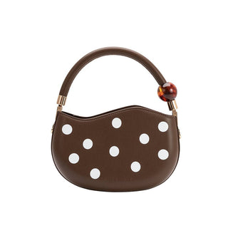 Jennie Chocolate Polka Dot Top Handle Bag