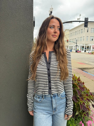 Punk Stripe Button Up