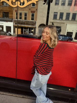 Red and Green Piper Cardigan