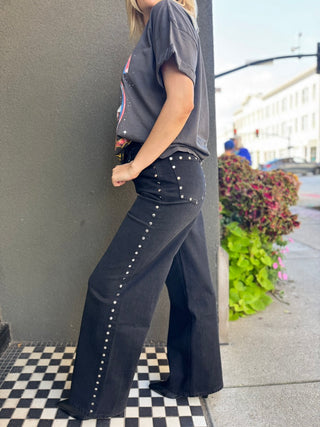 Gemma Studded Wide Leg Jean