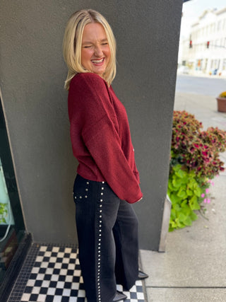 Gemma Studded Wide Leg Jean