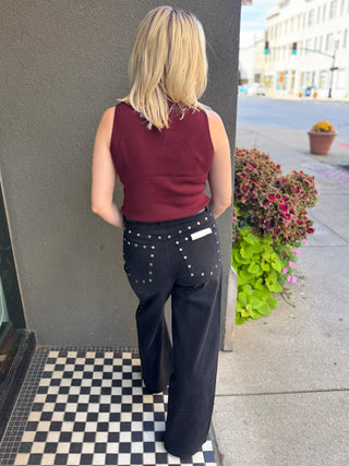 Gemma Studded Wide Leg Jean