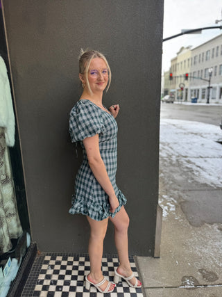 Nostalgic Forest Plaid Mini Dress