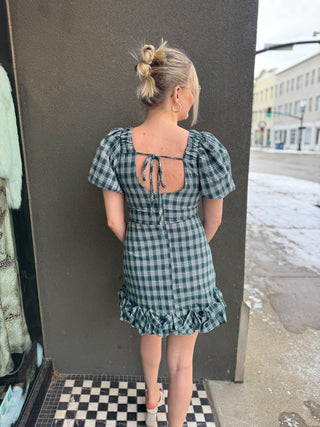 Nostalgic Forest Plaid Mini Dress